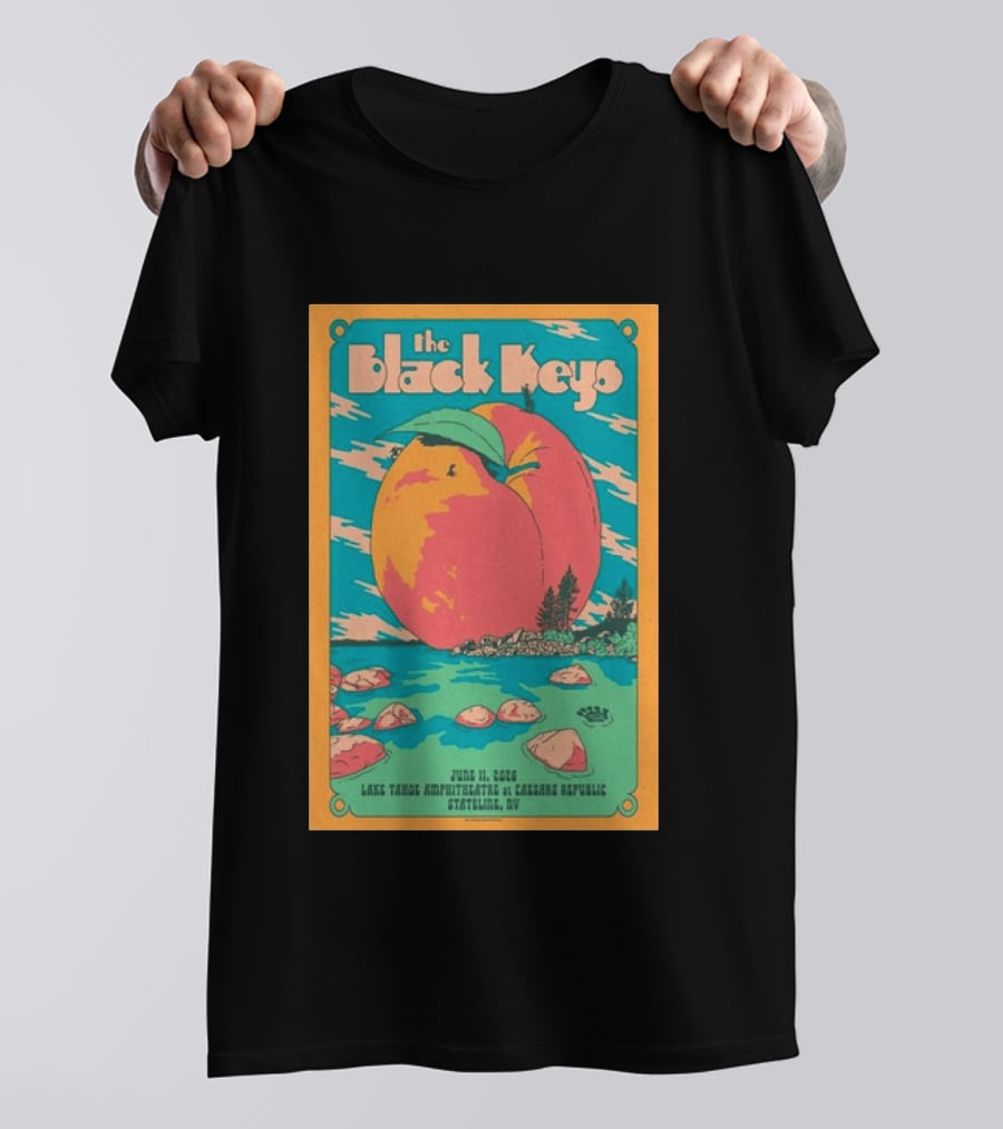 The Black Keys June 11 2026 Lake Tahoe Amphitheatre At Caesars Republic Stateline NV Peach T-Shirt