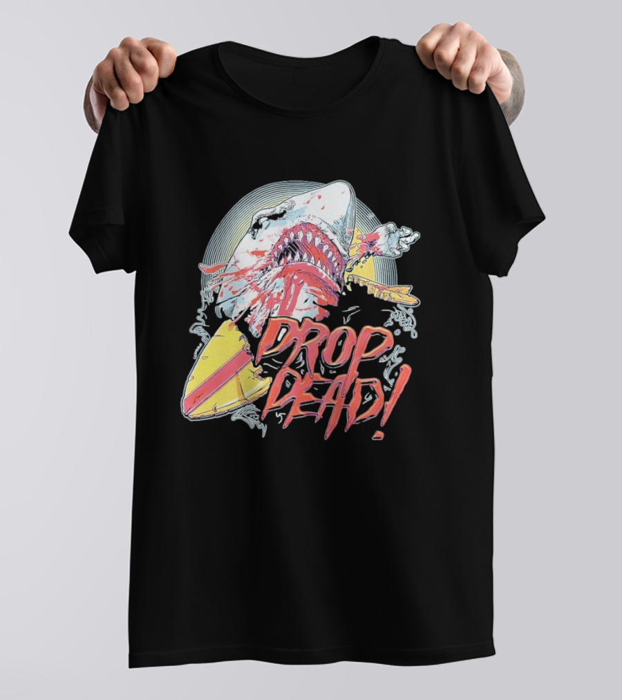 Drop Dead Shark Attack Surfboard T-Shirt