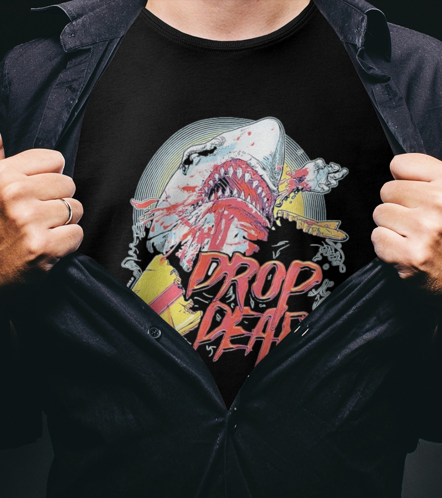 Drop Dead Shark Attack Surfboard T-Shirt