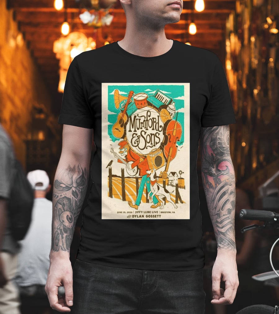Mumford & Sons Dylan Gossett Jiffy Lube Live June 19 2026 Bristow Virginia T-Shirt