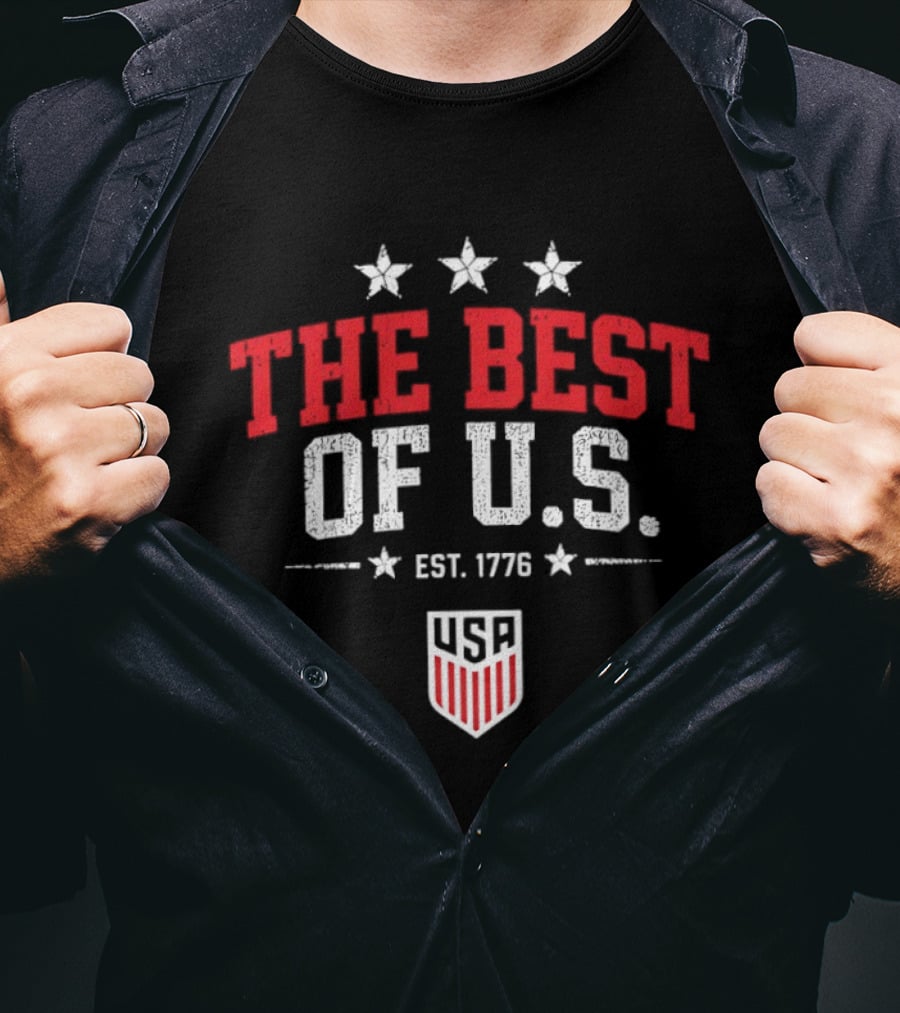 USMNT The Best Of U.S. USA Est 1776 Patriotic Soccer Team Logo Stars T-Shirt