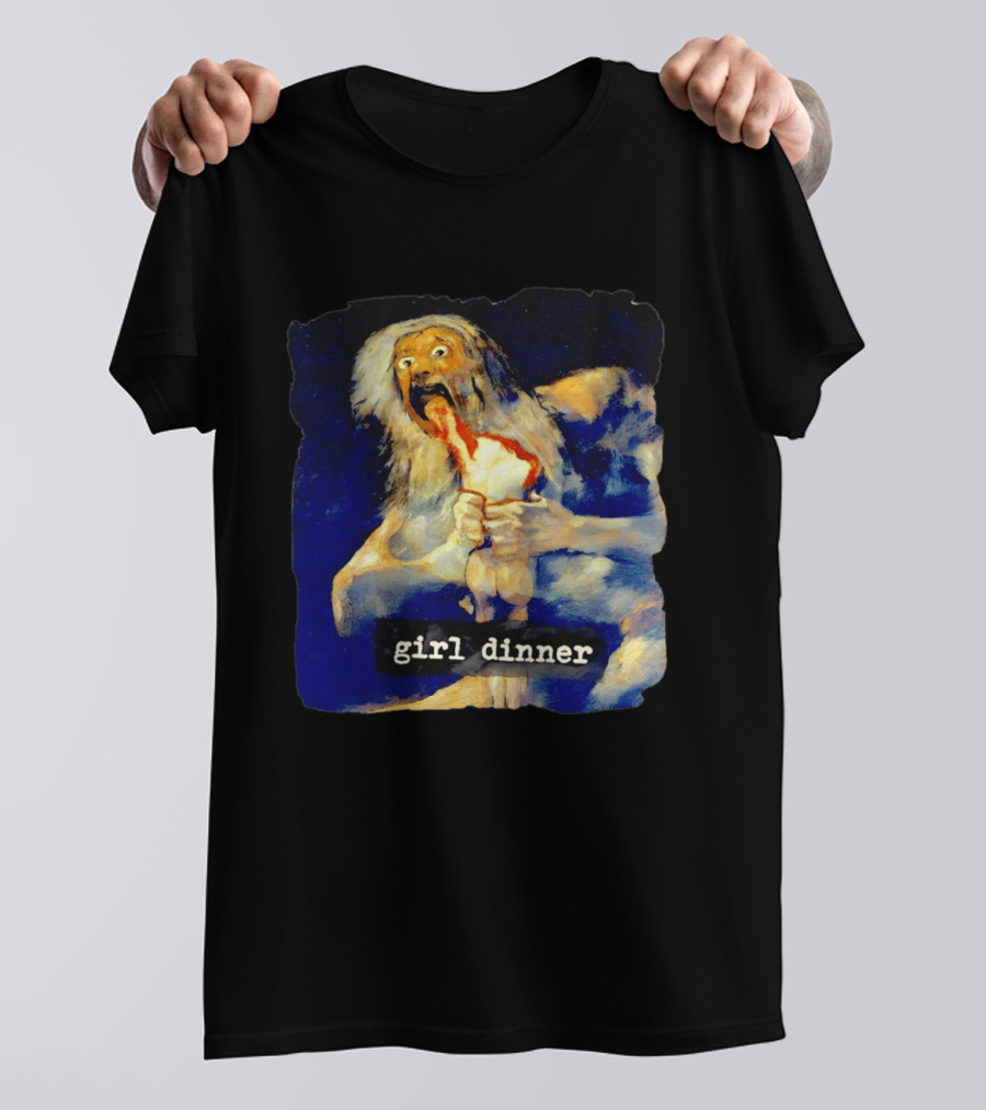 Girl Dinner Goya Painting Dark Academia Spooky Meme Saturn Devouring His Son T-Shirt