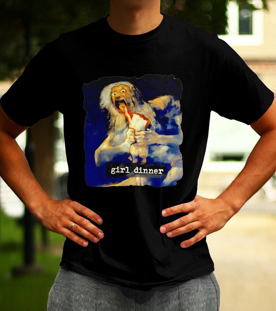 Girl Dinner Goya Painting Dark Academia Spooky Meme Saturn Devouring His Son T-Shirt