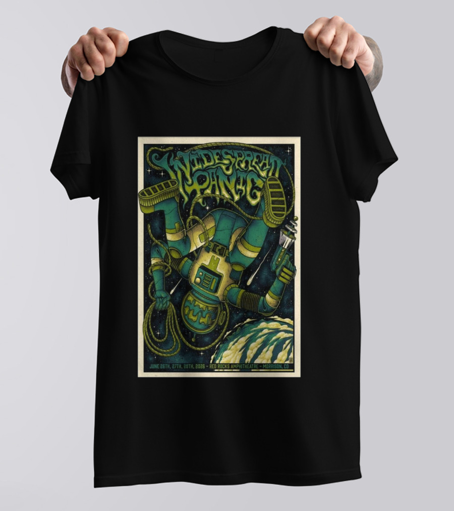 Widespread Panic Space Themed Red Rocks Amphitheatre Morrison CO June 26 27 28 2026 T-Shirt