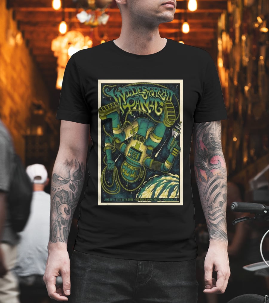 Widespread Panic Space Themed Red Rocks Amphitheatre Morrison CO June 26 27 28 2026 T-Shirt