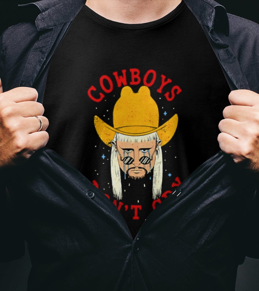 Oliver Tree Cowboys Don't Cry Large Yellow Hat Sad Face T-Shirt