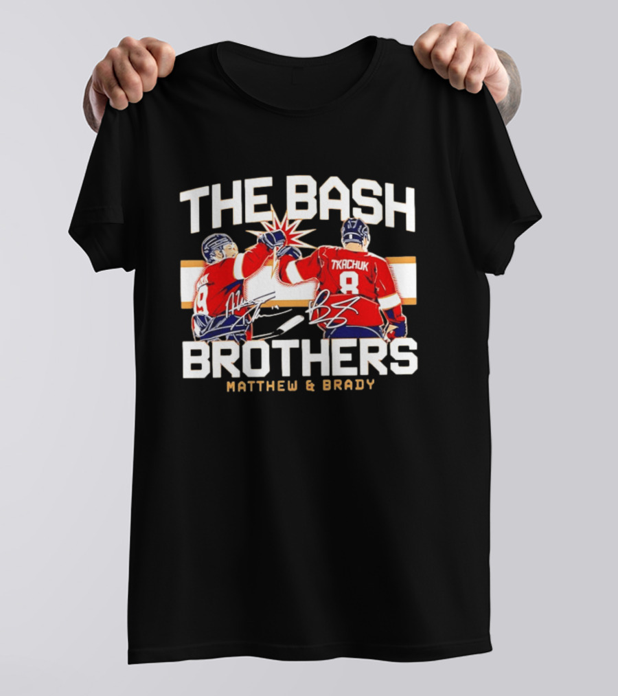 The Bash Brothers Matthew Brady Tkachuk Signatures Panthers T-Shirt