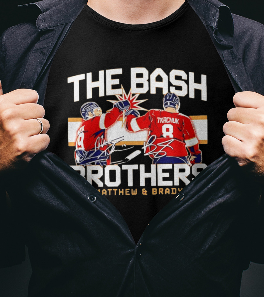 The Bash Brothers Matthew Brady Tkachuk Signatures Panthers T-Shirt