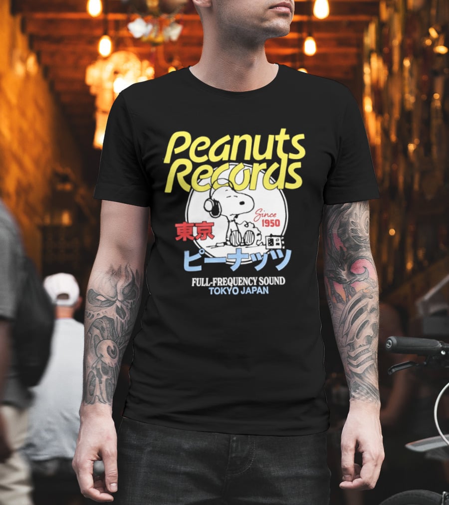 Peanuts Records Since 1950 Full Frequency Sound Tokyo Japan T-Shirt