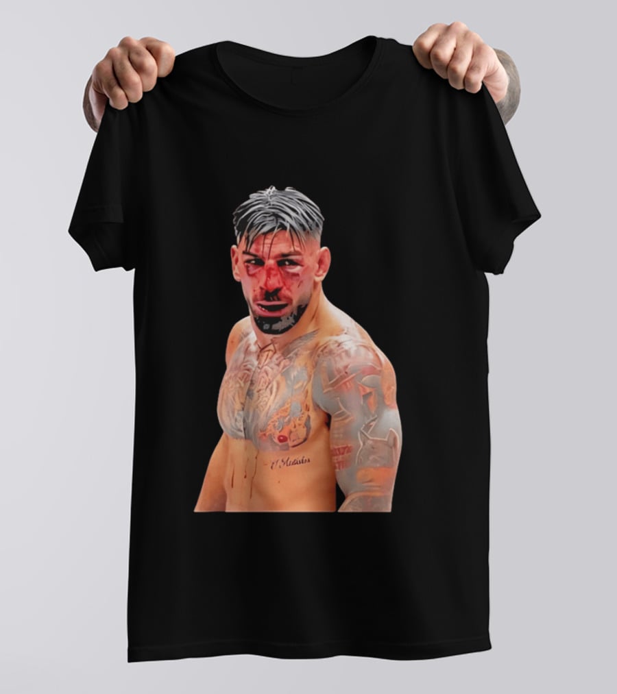 Ilia Topuria MMA Fighter Portrait Bleeding Face T-Shirt