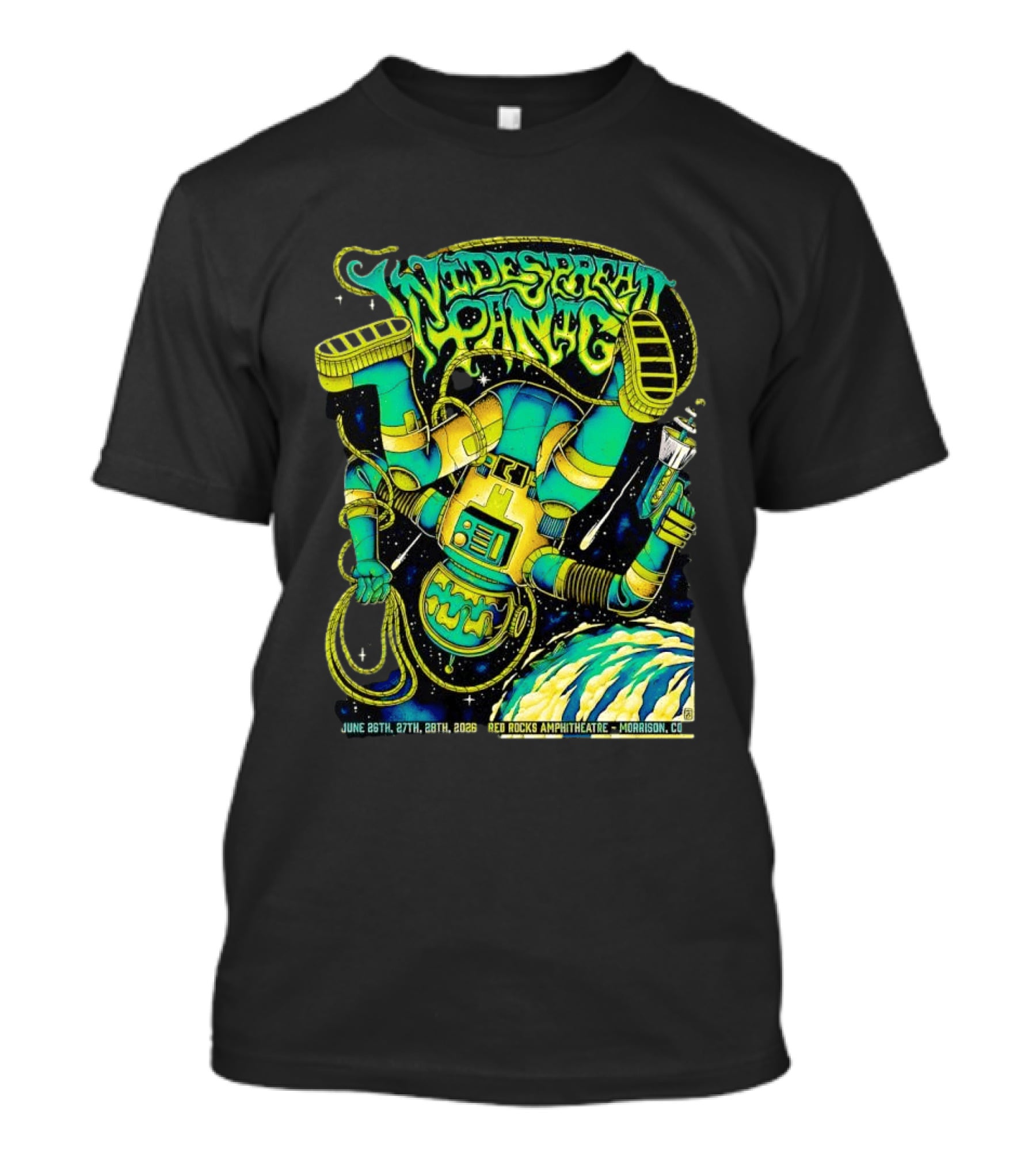 Widespread Panic Astronaut June 26 28 2026 Red Rocks Amphitheatre Morrison CO T-Shirt