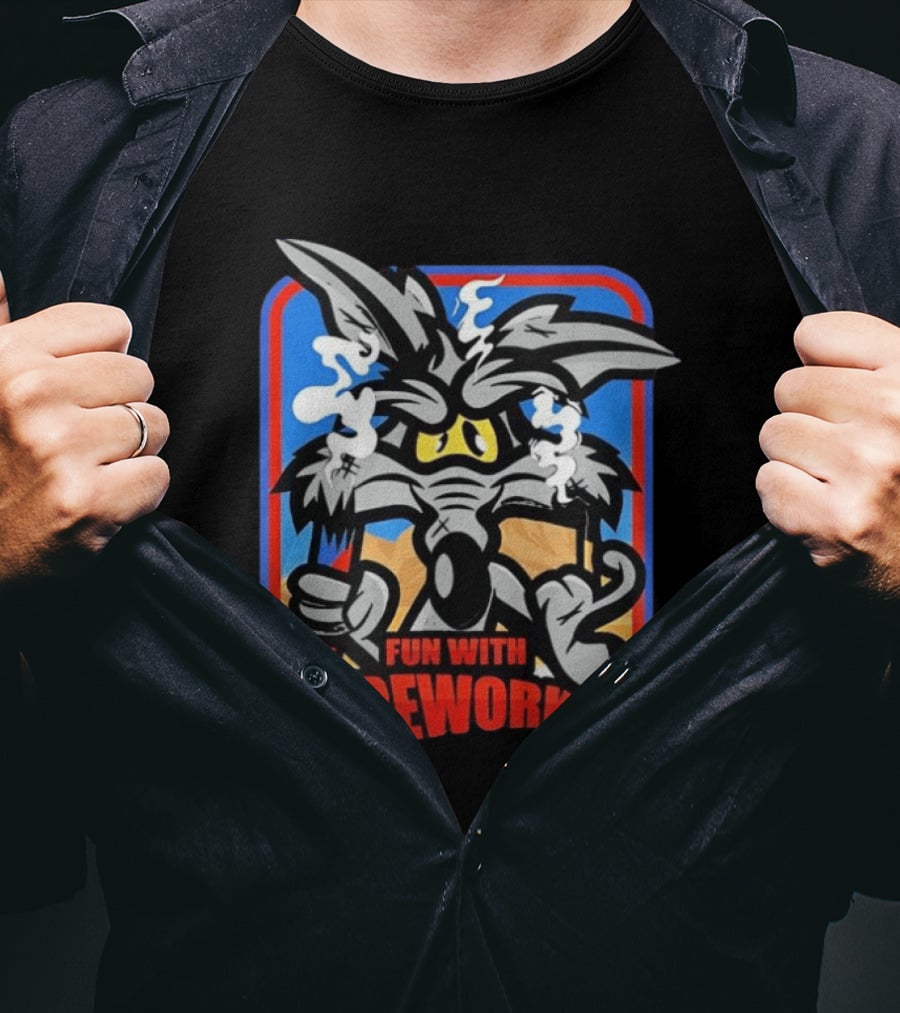 Wile E Coyote Looney Tunes Dynamite Fun With Fireworks T-Shirt