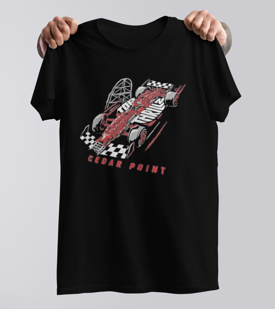 Cedar Point Top Thrill 2 GV Wordscape Racing Car T-Shirt