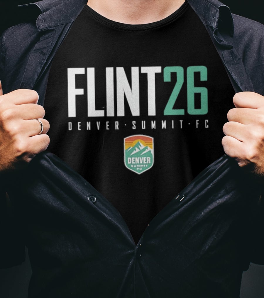 FLINT 26 Denver Summit FC Natasha Flint Name Number T-Shirt