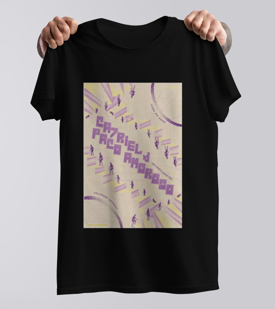 CA7RIEL Paco Amoroso Free Spirits World Tour Fillmore Detroit June 24 2026 T-Shirt
