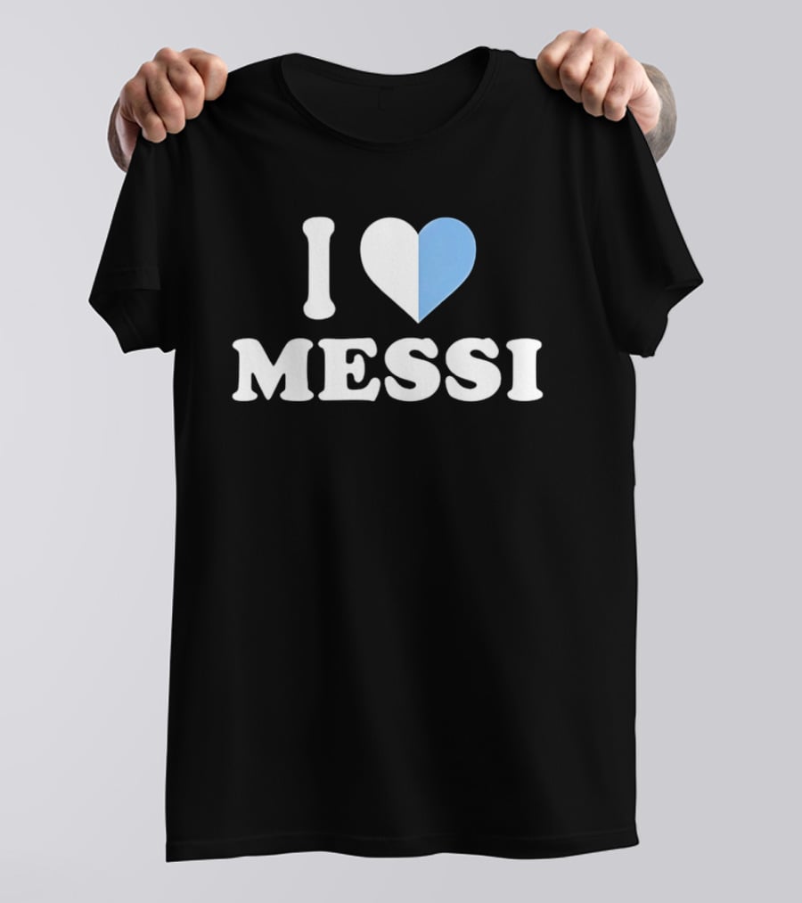 I Love Messi Argentina Flag Heart T-Shirt