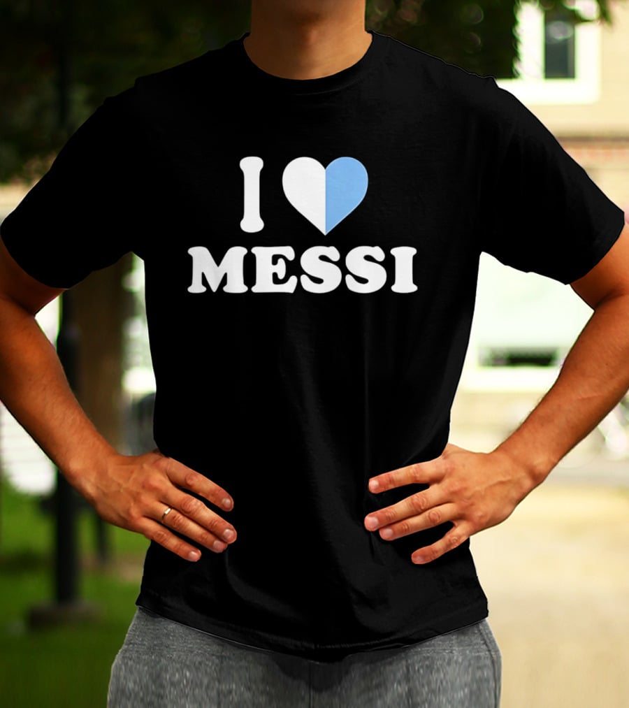 I Love Messi Argentina Flag Heart T-Shirt