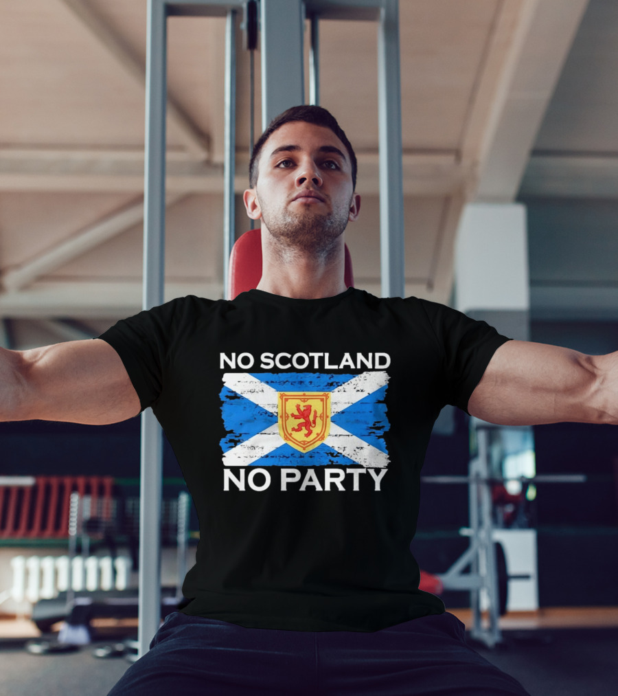 No Scotland No Party Flag With Scottish Lion Rampant T-Shirt