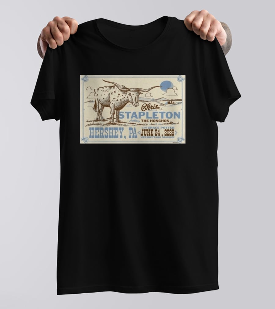 Chris Stapleton All American Road Show Hershey PA June 24 2026 With The Honchos And Grace Potter T-Shirt