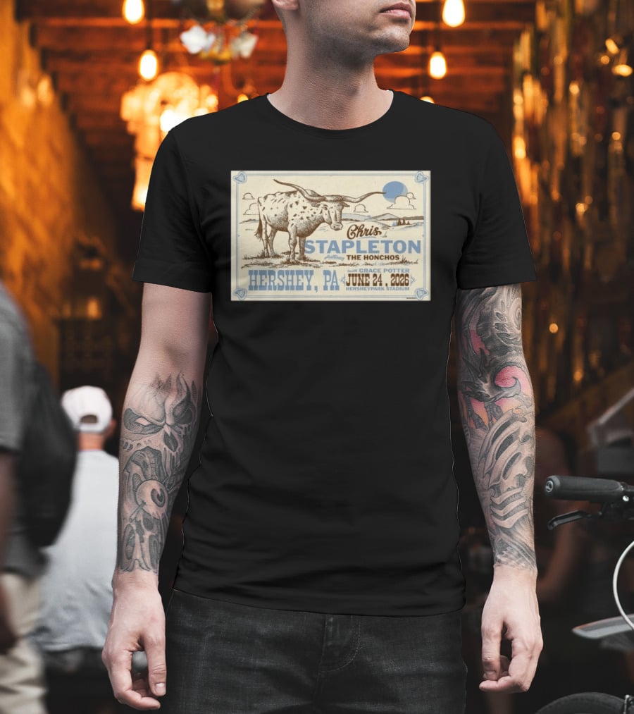 Chris Stapleton All American Road Show Hershey PA June 24 2026 With The Honchos And Grace Potter T-Shirt