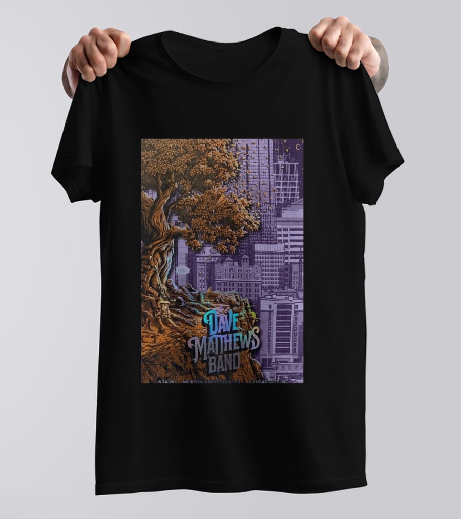 Dave Matthews Band Kansas City June 24 2026 Concert Tree Skyline T-Shirt