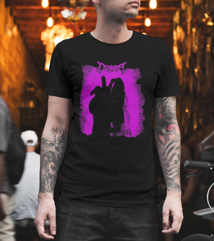 Dogma My Matricidal Purple Gothic Text With Pink Grunge Frame T-Shirt
