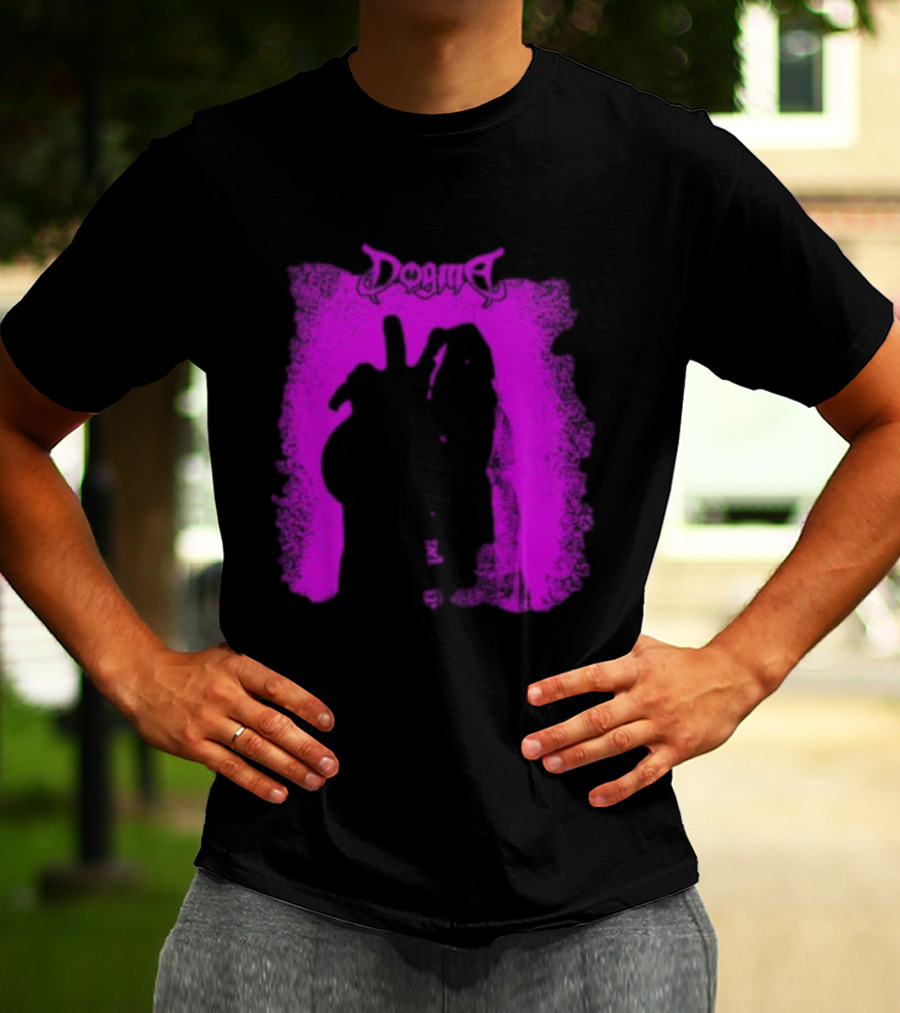 Dogma My Matricidal Purple Gothic Text With Pink Grunge Frame T-Shirt