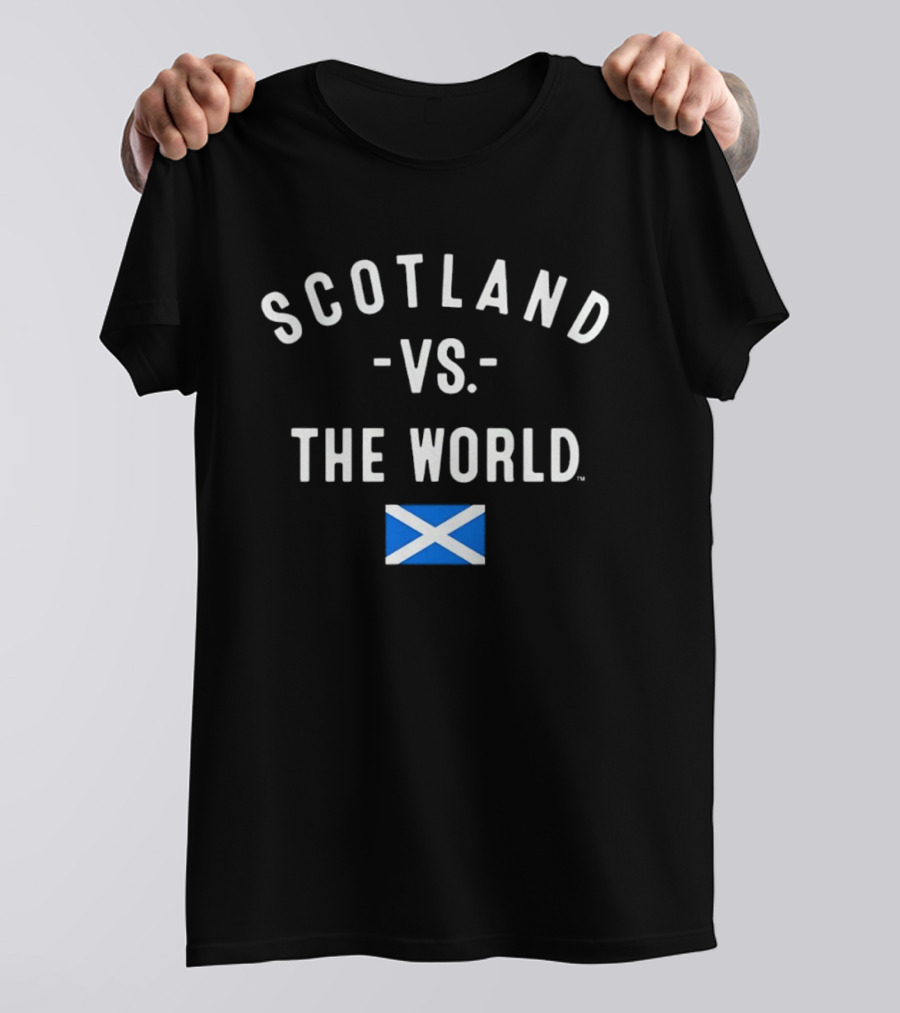 Scotland Vs The World Flag Scottish Pride Iconic St Andrew's Cross T-Shirt