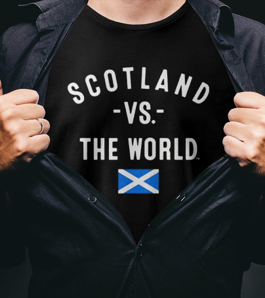 Scotland Vs The World Flag Scottish Pride Iconic St Andrew's Cross T-Shirt