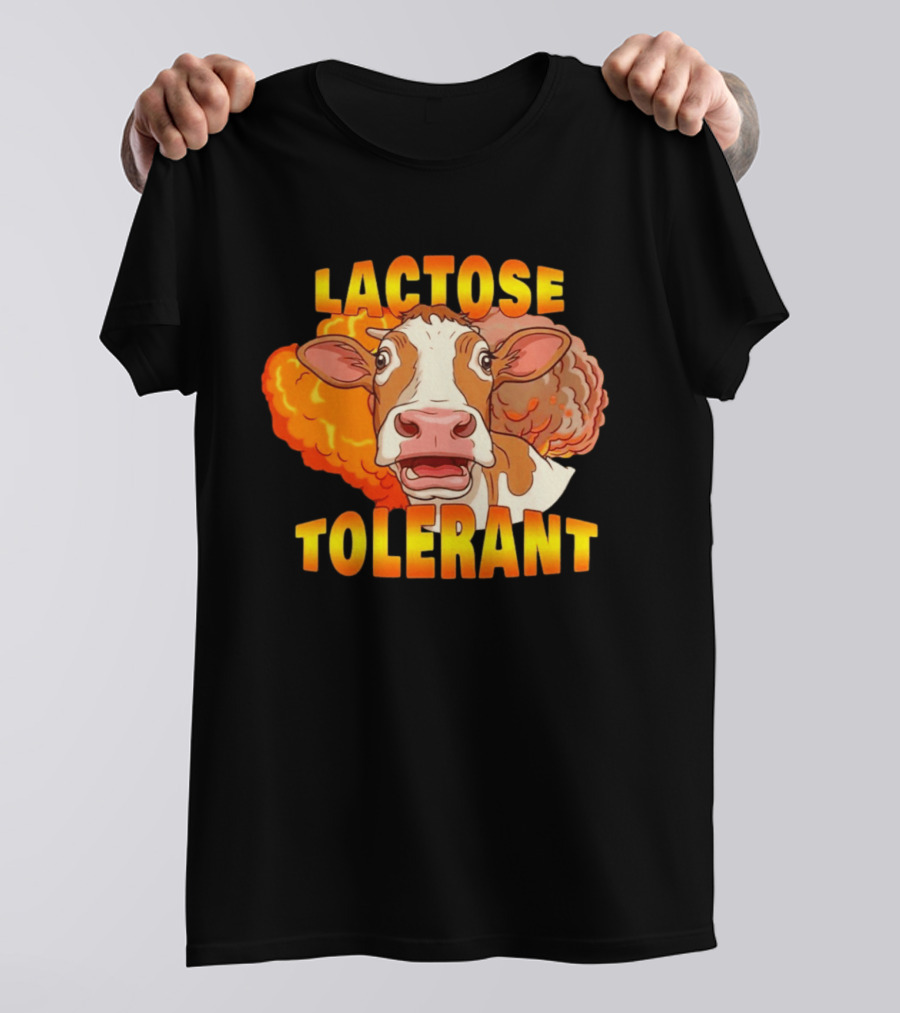 Lactose Tolerant Cow Explosion Dairy Humor T-Shirt