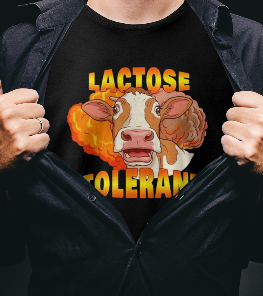 Lactose Tolerant Cow Explosion Dairy Humor T-Shirt