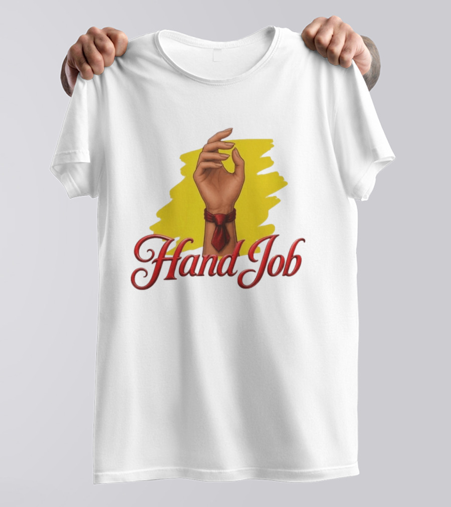 Hand Job Humor Double Entendre Red Tie Playful T-Shirt