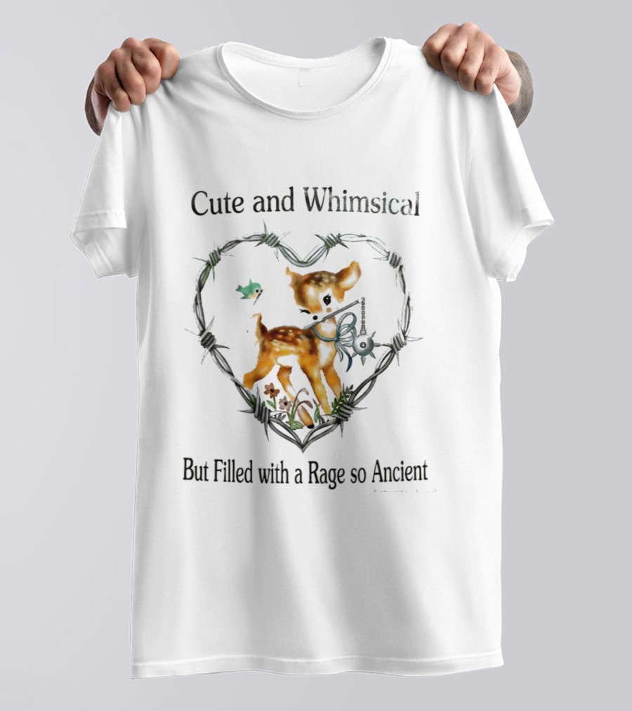 Cute And Whimsical But Filled With A Rage So Ancient Deer Key Heart Floral T-Shirt