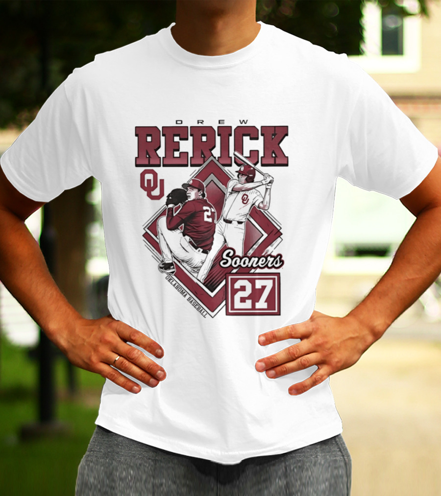 Oklahoma Sooners Drew Rerick Baseball 27 OU T-Shirt