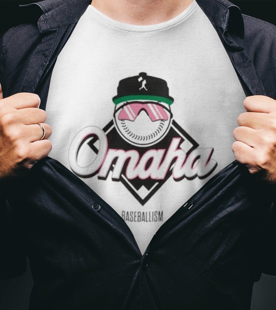 Baseballism Omaha Yuvi Baseball Cap And Sunglasses T-Shirt