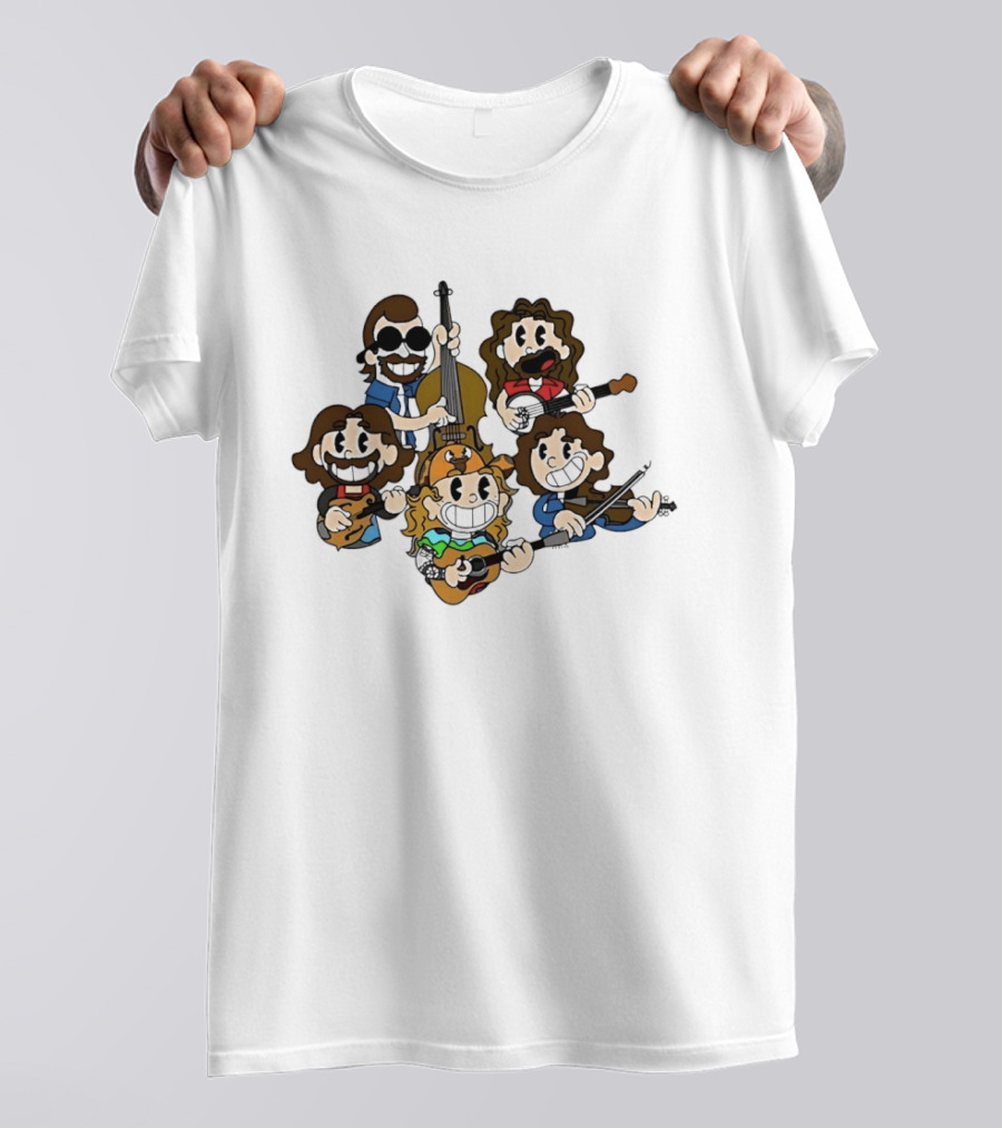 Peanuts Billy Strings Cartoon Band Characters Playing Instruments T-Shirt
