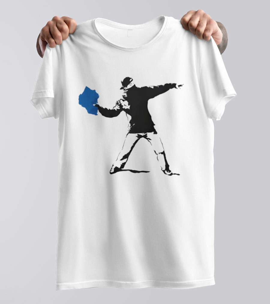 Blue Strip Paint Thrower Algae Political Team Concept T-Shirt