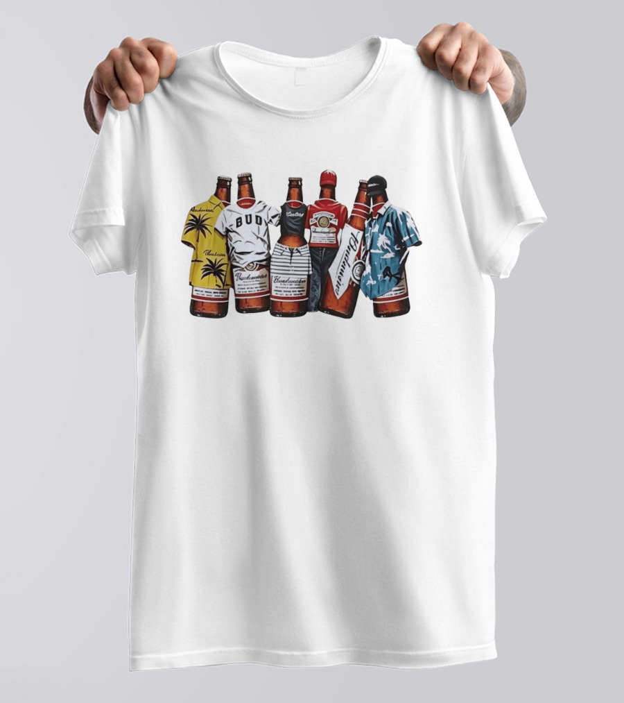 Budweiser Beer Bottle Tropical Clothing Collection T-Shirt