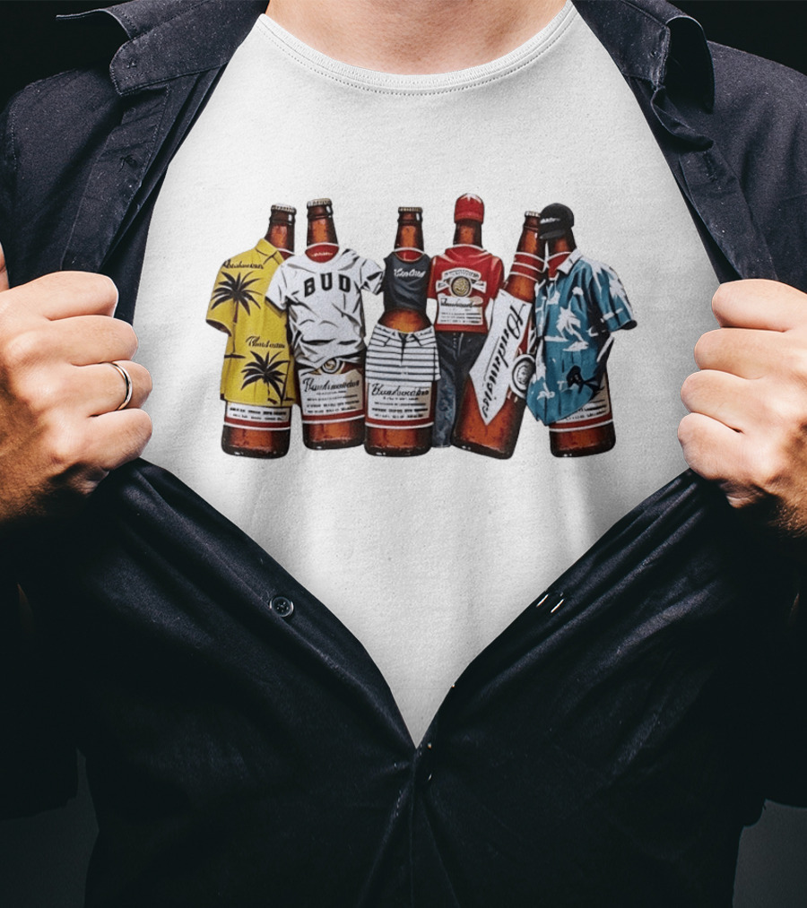 Budweiser Beer Bottle Tropical Clothing Collection T-Shirt
