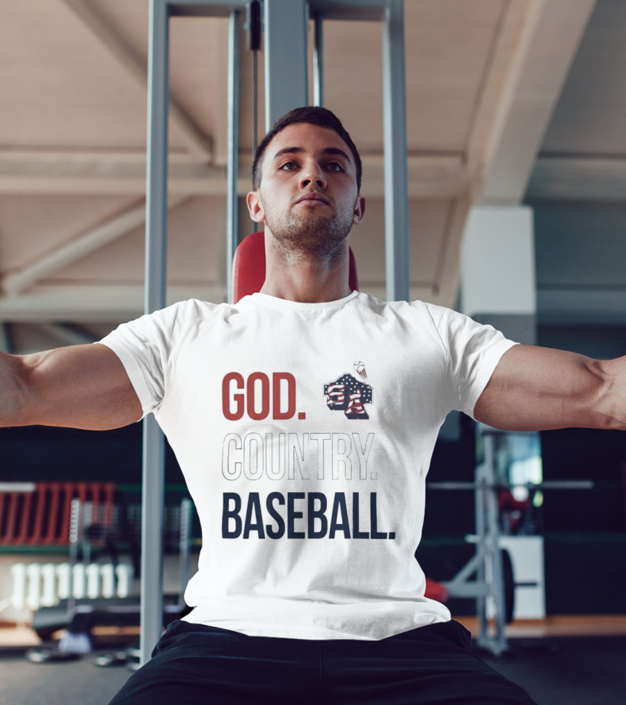 San Antonio Missions God Country Baseball USA Flag Patriotic Grey T-Shirt