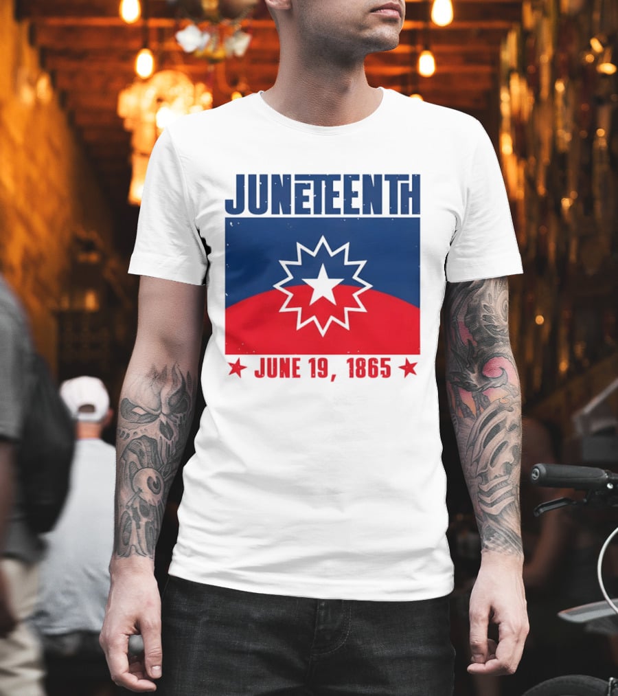 Juneteenth Red White Blue Freedom Flag June 19 1865 Emancipation Day T-Shirt