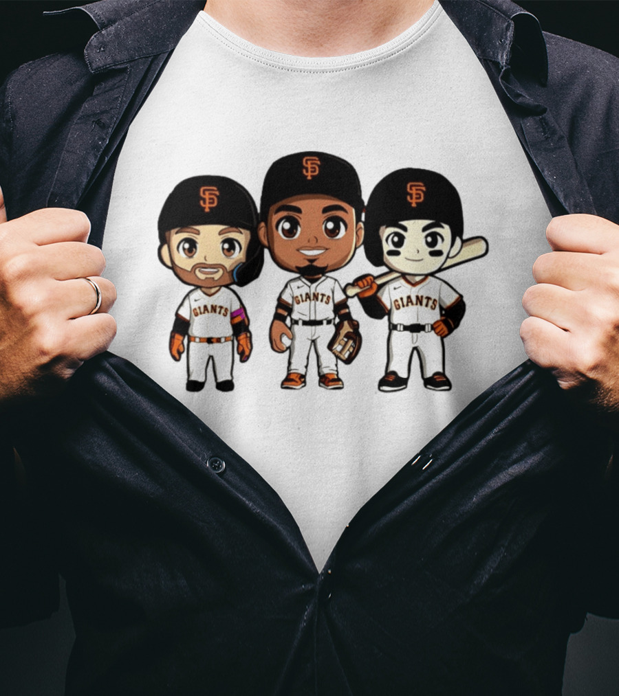 San Francisco Giants Chibi Players MLB Baseball Giants Team Sports Characters T-Shirt