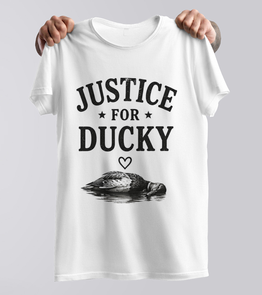 Justice For Ducky Floating Duck With Heart T-Shirt
