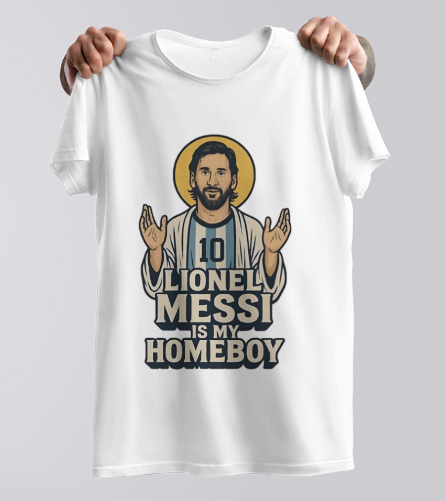 Lionel Messi Is My Homeboy Number 10 Iconic Raised Arms T-Shirt