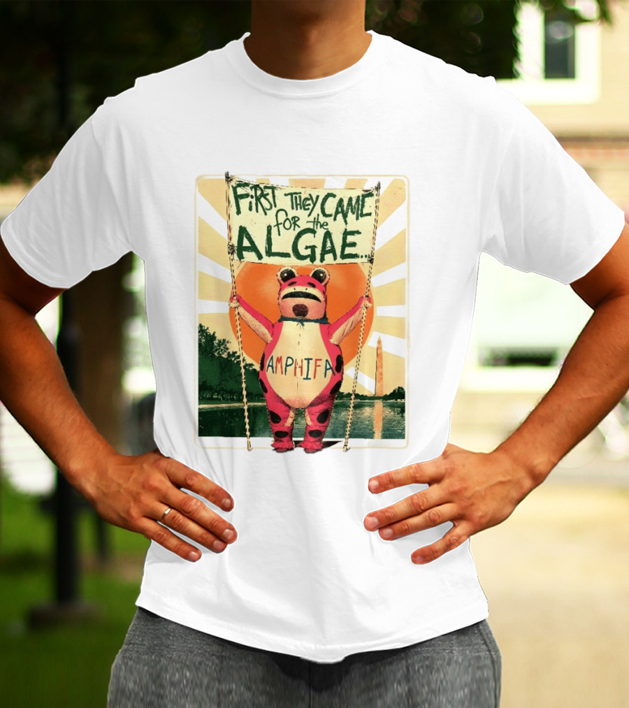 First They Came For The Algae Amphifa Frog Sunburst Protest T-Shirt