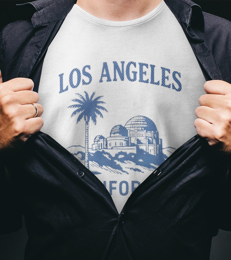 Los Angeles California Palm Tree Observatory Travel City Skyline T-Shirt