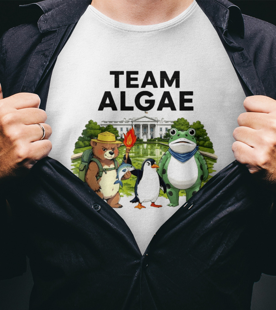 Team Algae Frog Penguin Bear White House 2026 Make Algae Great Again T-Shirt