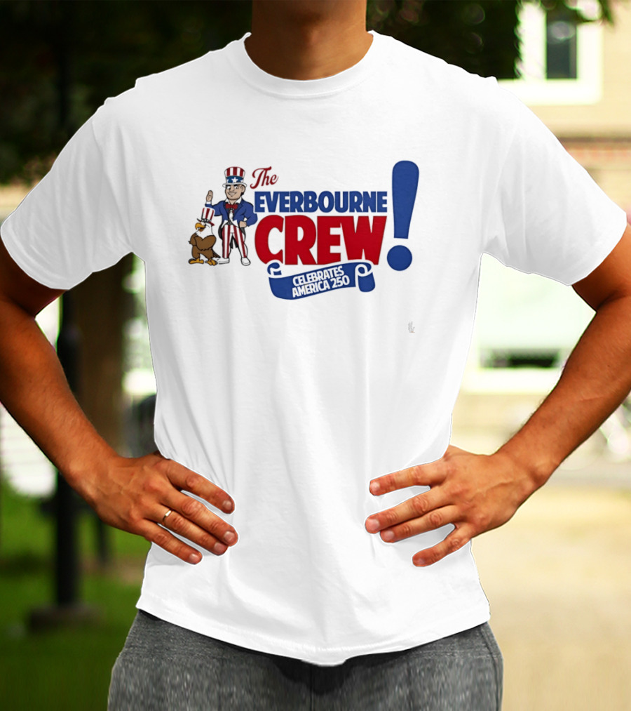 The Everbourne Crew Celebrates America 250 With Patriotic Character And Eagle T-Shirt
