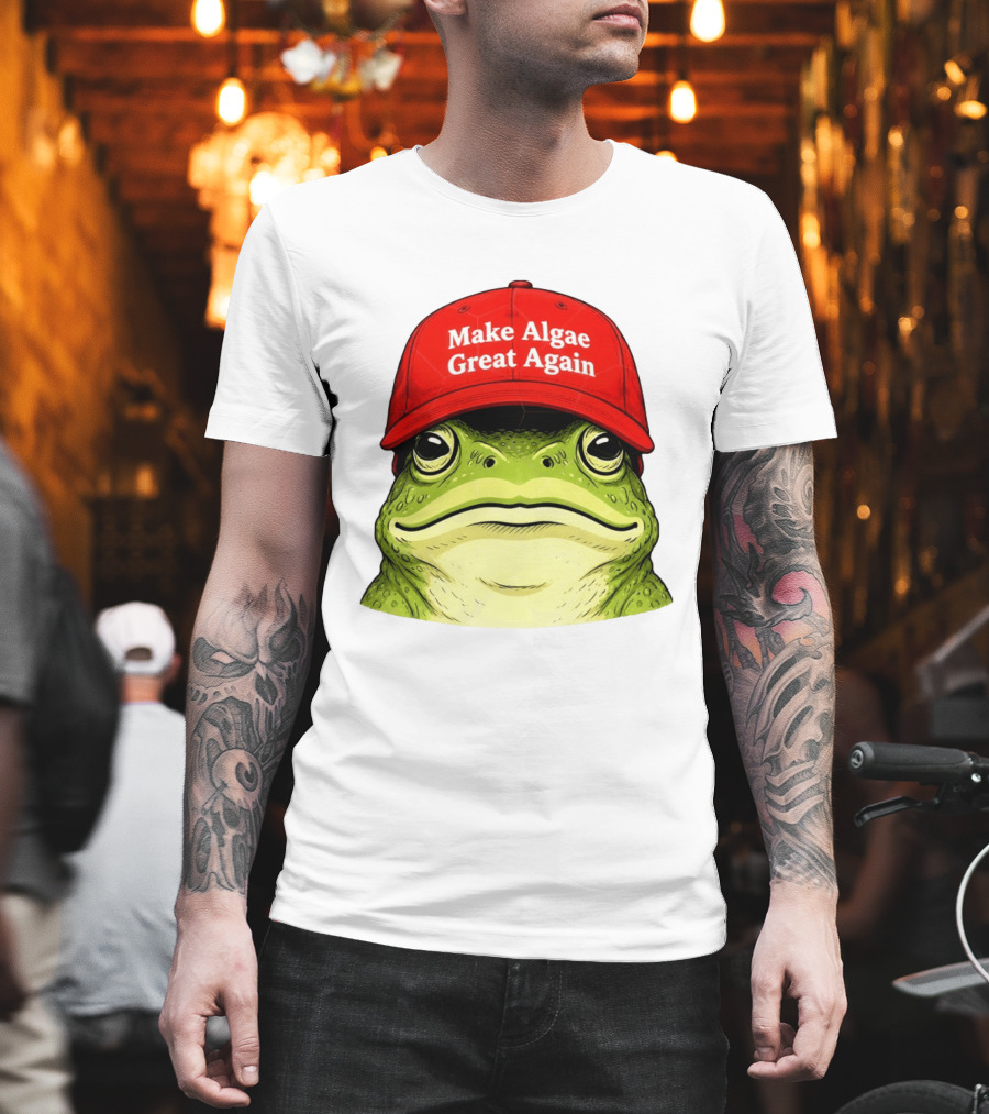 Frog Team Algae Make Algae Great Again Hat Patriotic American Flag 2026 T-Shirt