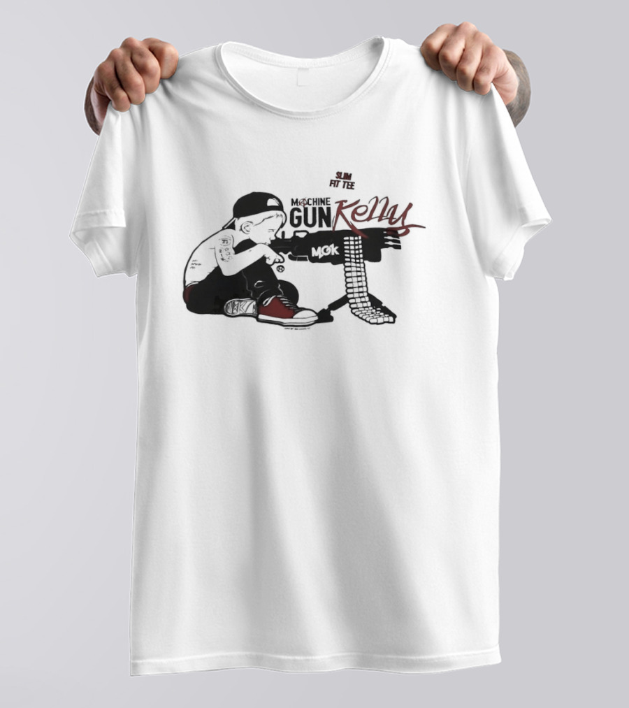 Machine Gun Kelly Slim Fit Black And Red Kid T-Shirt